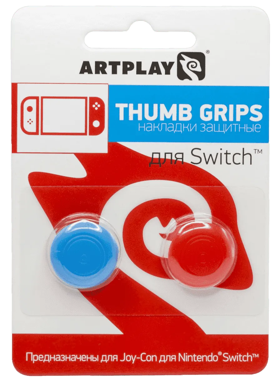 2 накладки на стики для контроллеров Joy-Con (синий-красный)