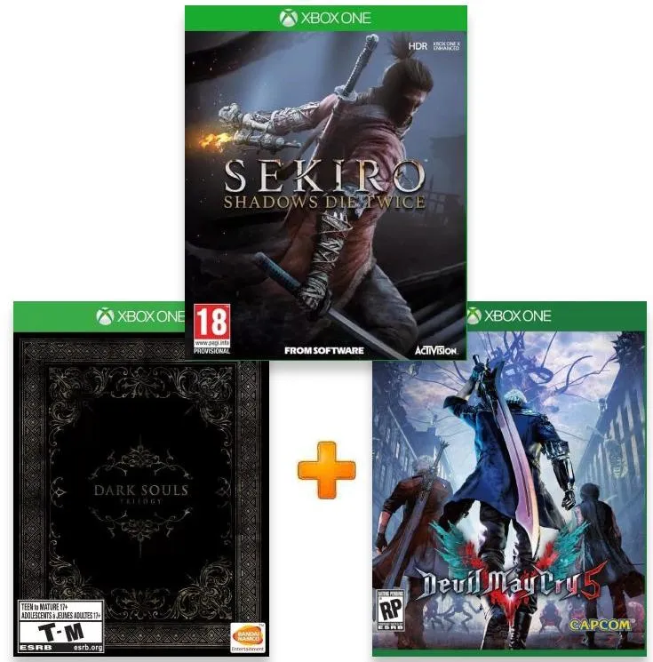 ИгроПак для XBOX One: Dark Souls Trilogy + Sekiro: Shadows Die Twice + Devil May Cry 5 (DmC5)