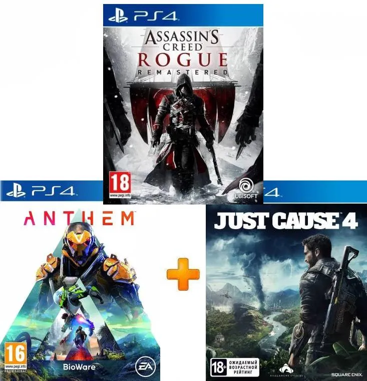 ИгроПак для PS4: Anthem + Assassin's Creed: Изгой + Just Cause 4