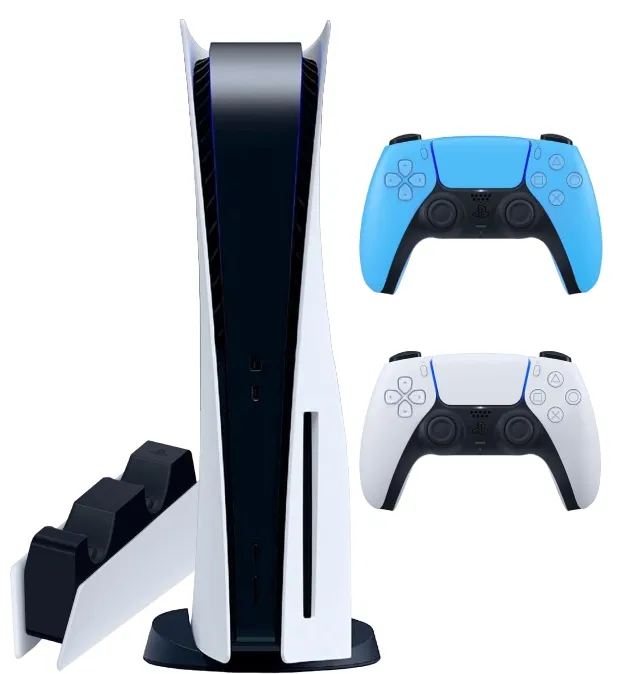 Sony PlayStation 5 (PS5, CFI-1200A, JP) + 2-й геймпад (звездный синий) + зарядная станция
