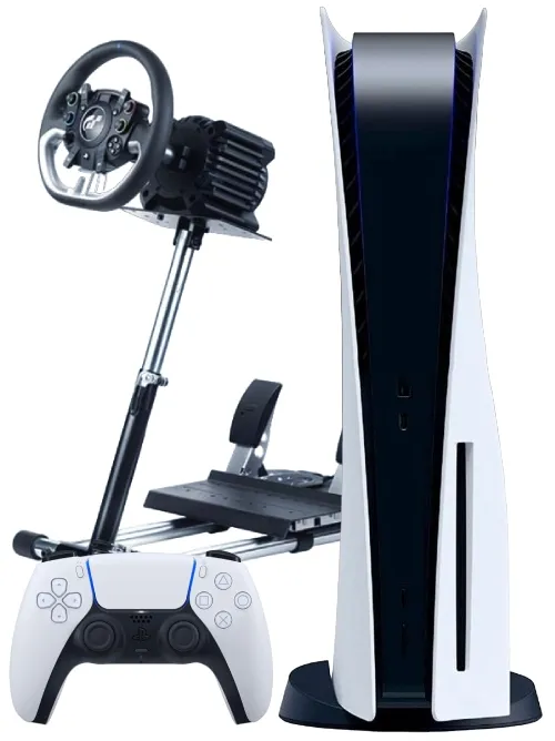 Sony PlayStation 5 (PS5, CFI-1200A, JP) + руль Fanatec Gran Turismo + педали + стойка для руля