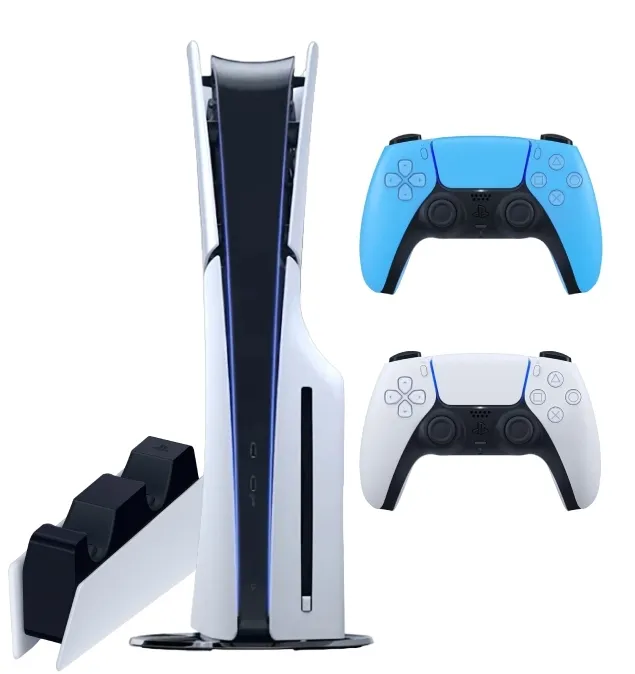 Sony PlayStation 5 Slim (PS5 Slim) + 2-й геймпад (звездный синий) + зарядная станция
