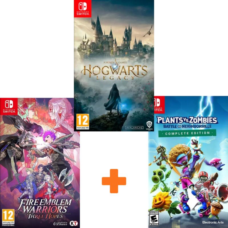 ИгроПак для Nintendo Switch: Hogwarts Legacy + Plants vs Zombies: Битва за Нейборвиль Полное издание + Fire Emblem Warriors: Three Hopes