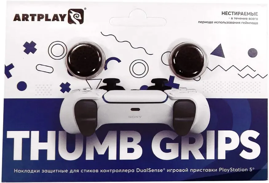 2 Накладки на стики Artplays Thumb Grips для DualSense PS5 (черные)