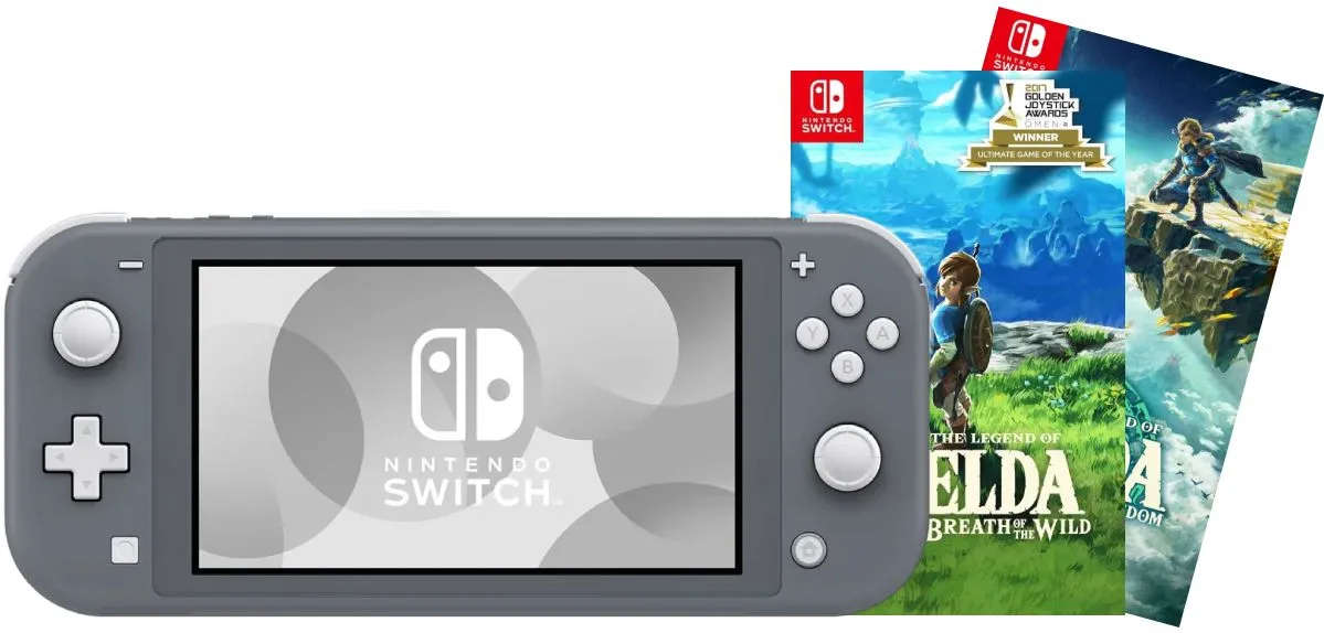 Игровая приставка Nintendo Switch Lite Gray 32GB (Серый) + Игра Legend of Zelda: Tears of the Kingdom + Игра The Legend of Zelda: Breath of the Wild