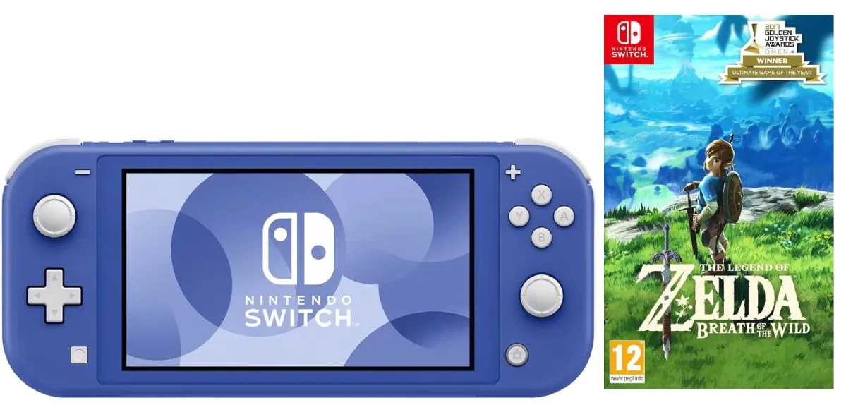 Игровая приставка Nintendo Switch Lite Blue (синий) + Игра The Legend of Zelda: Breath of the Wild