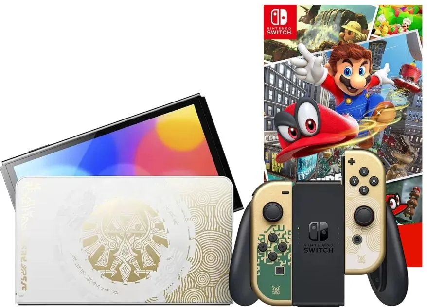 Игровая приставка Nintendo Switch OLED 64 GB Zelda: Tears of the Kingdom Edition (JP) + Игра Super Mario Odyssey