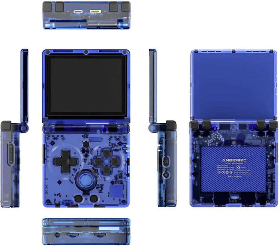 Портативная игровая приставка Anbernic RG35XXSP Transparent Blue
