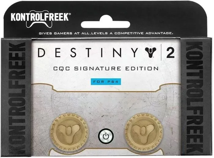 2 низкие накладки на стики KontrolFreek Destiny 2 Signature для геймпада DualShock PS4 (золотистые)