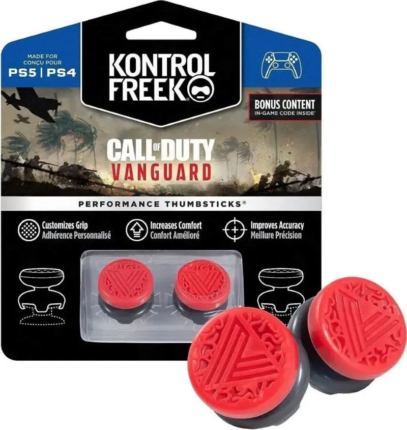 2 высокие накладки на стики KontrolFreek Call of Duty: Vanguard для геймпада PS4/PS5 (красные)