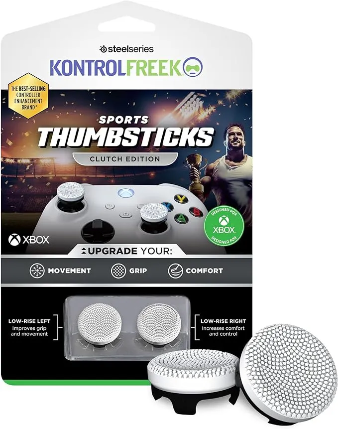 2 средние накладки на стики KontrolFreek Clutch Edition для геймпада Microsoft XBOX One/Series (белые)
