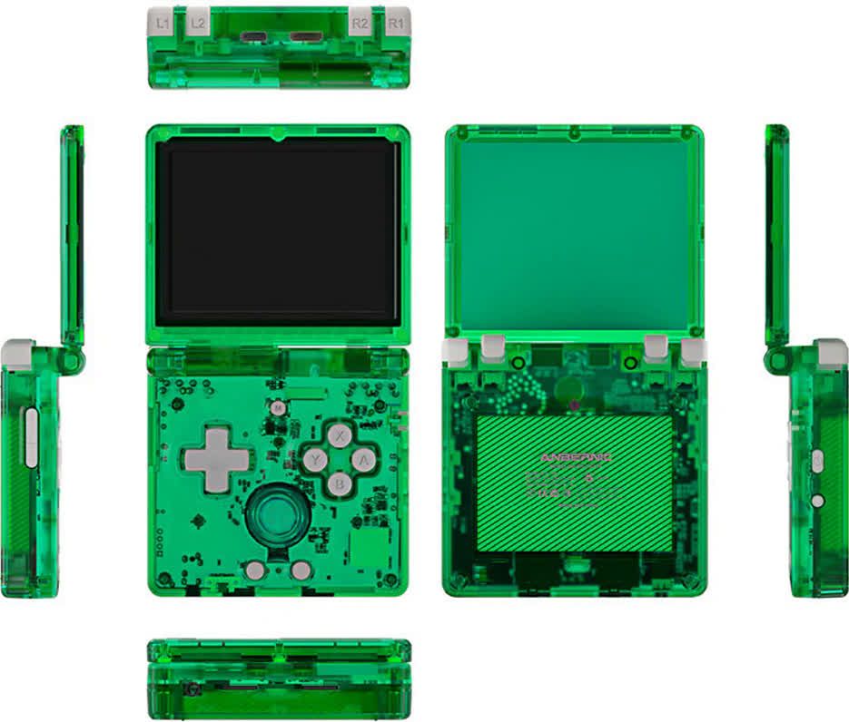 Портативная игровая приставка Anbernic RG35XXSP Transparent Green