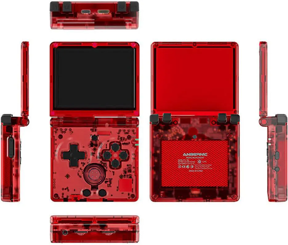 Портативная игровая приставка Anbernic RG35XXSP Transparent Red