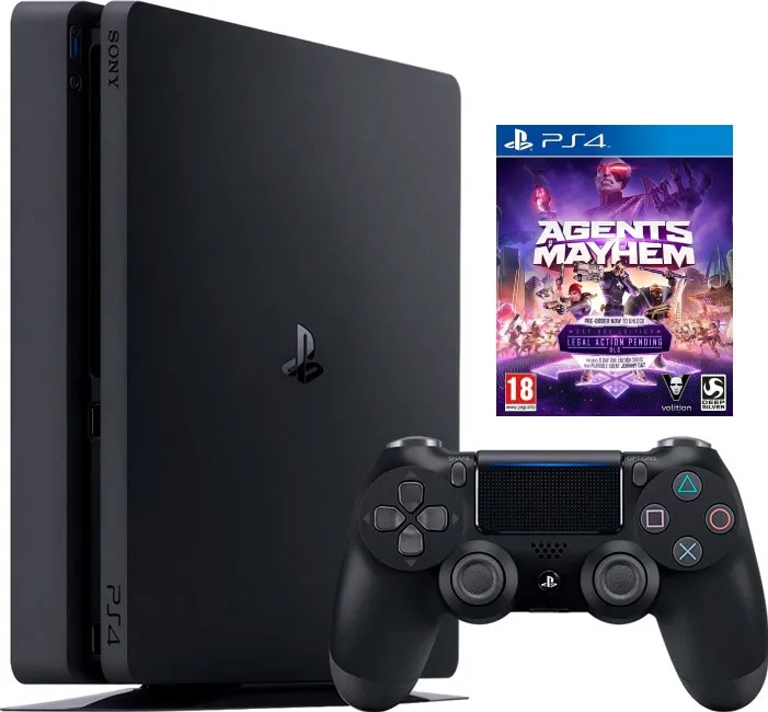 Sony PlayStation 4 Slim (1Tb) (PS4, CUH-2218B) + игра Agents of Mayhem