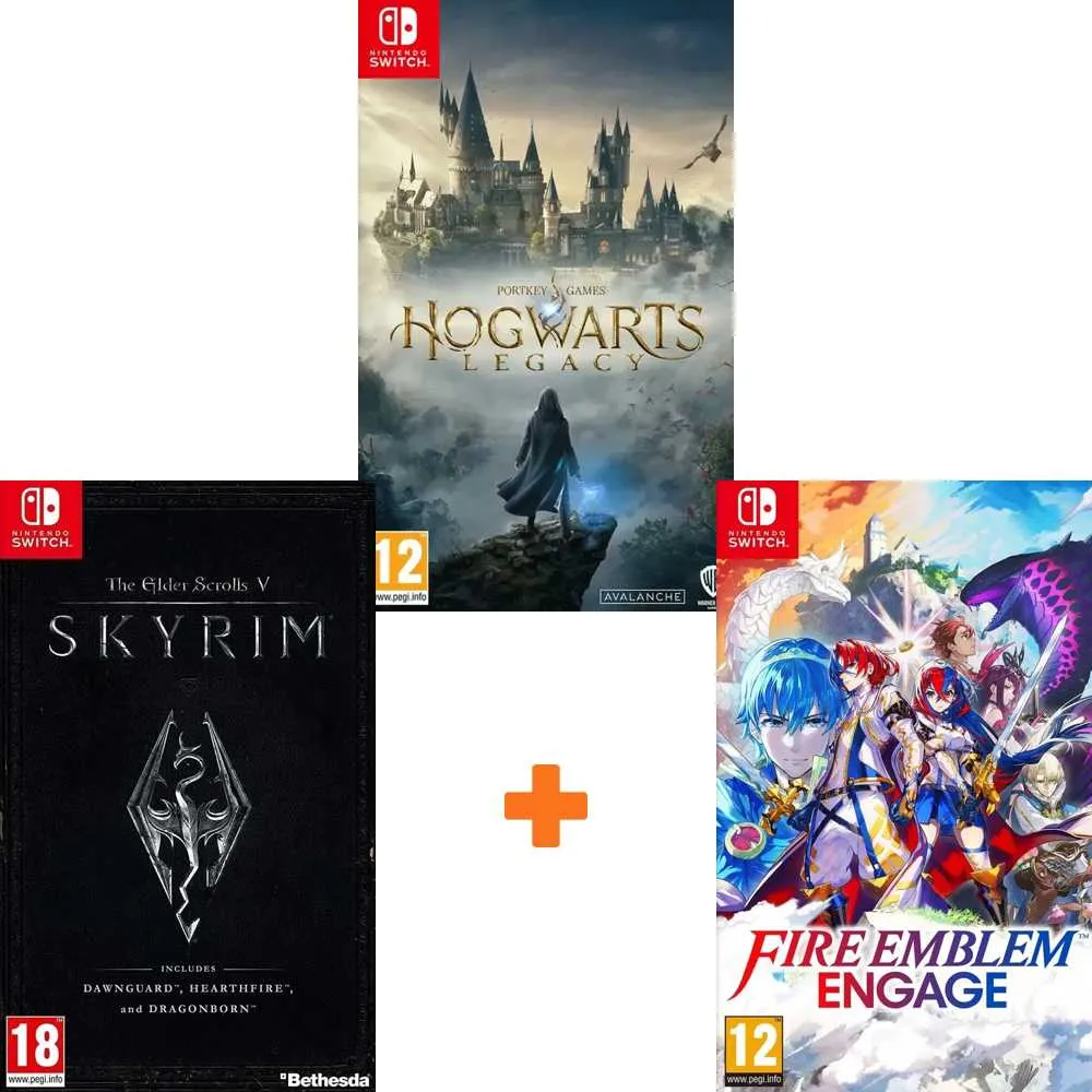 ИгроПак для Nintendo Switch: Hogwarts Legacy + The Elder Scrolls V: Skyrim + Fire Emblem Engage
