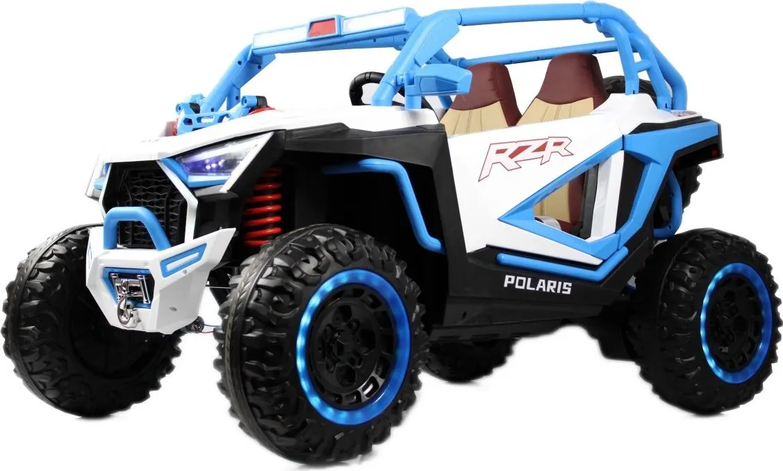 Детский электромобиль RiverToys E001EE бело-синий