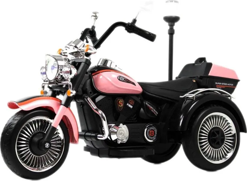 Детский электротрицикл RiverToys K003PX розовый