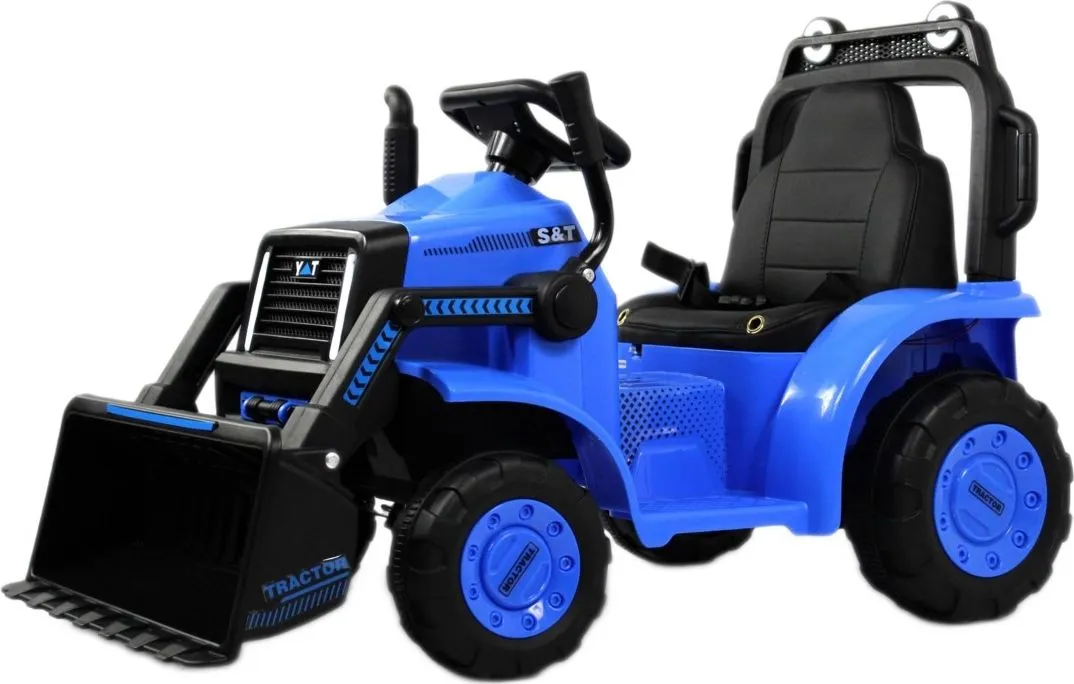 Детский электромобиль RiverToys трактор-погрузчик C004MC синий