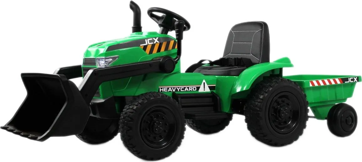 Детский электромобиль RiverToys трактор-погрузчик T333TT зеленый